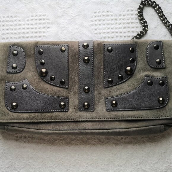 Leather Studded Shoulder Bag - Picture 3 of 7